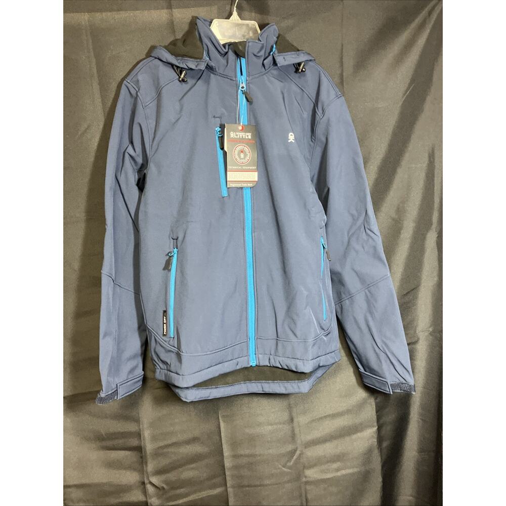 Little Donkey Andy Men’s Softshell Fleece lined Black Jacket Size M Blue NWT